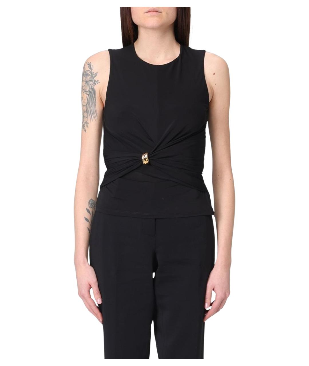 ELISABETTA FRANCHI Черная вискозная майка, фото 1