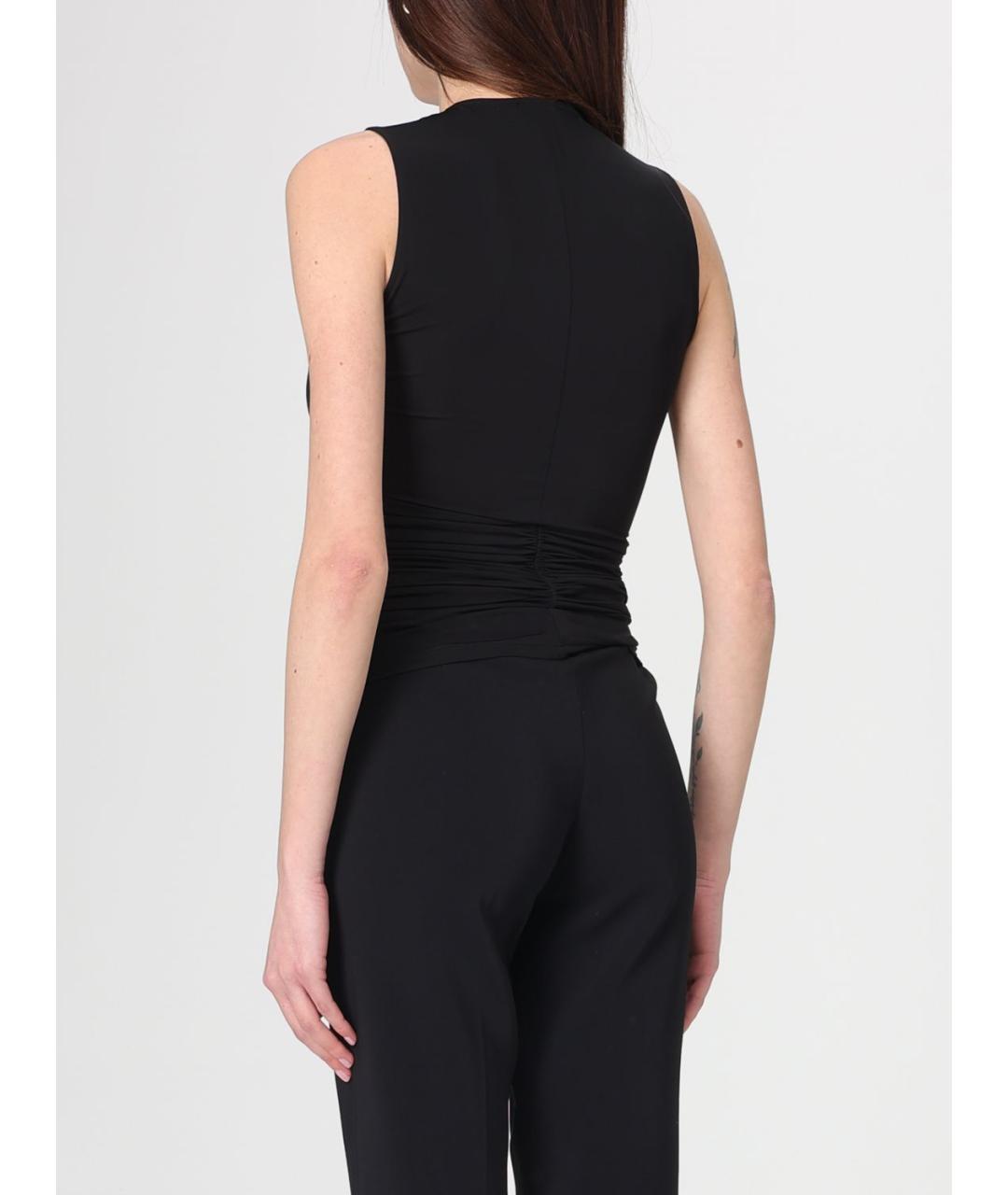 ELISABETTA FRANCHI Черная вискозная майка, фото 2