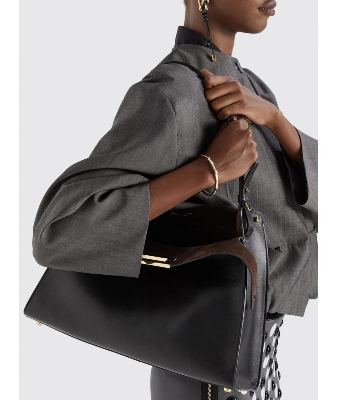 FENDI Черная кожаная сумка через плечо, фото 2