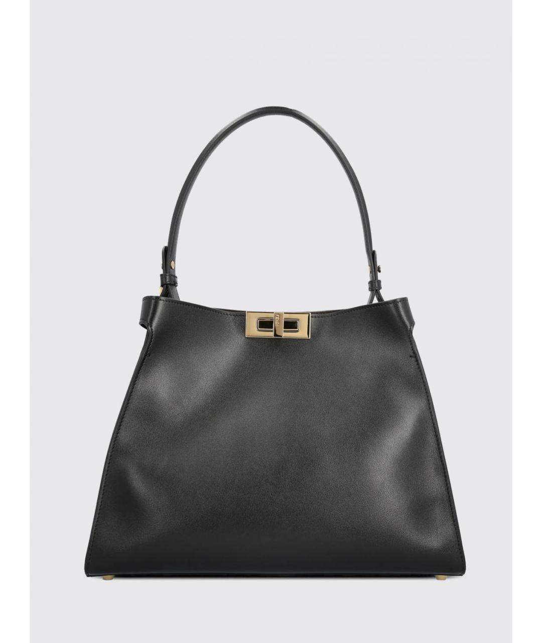 FENDI Черная кожаная сумка через плечо, фото 6