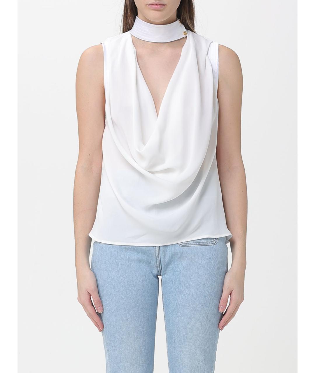 ELISABETTA FRANCHI Белая вискозная майка, фото 4