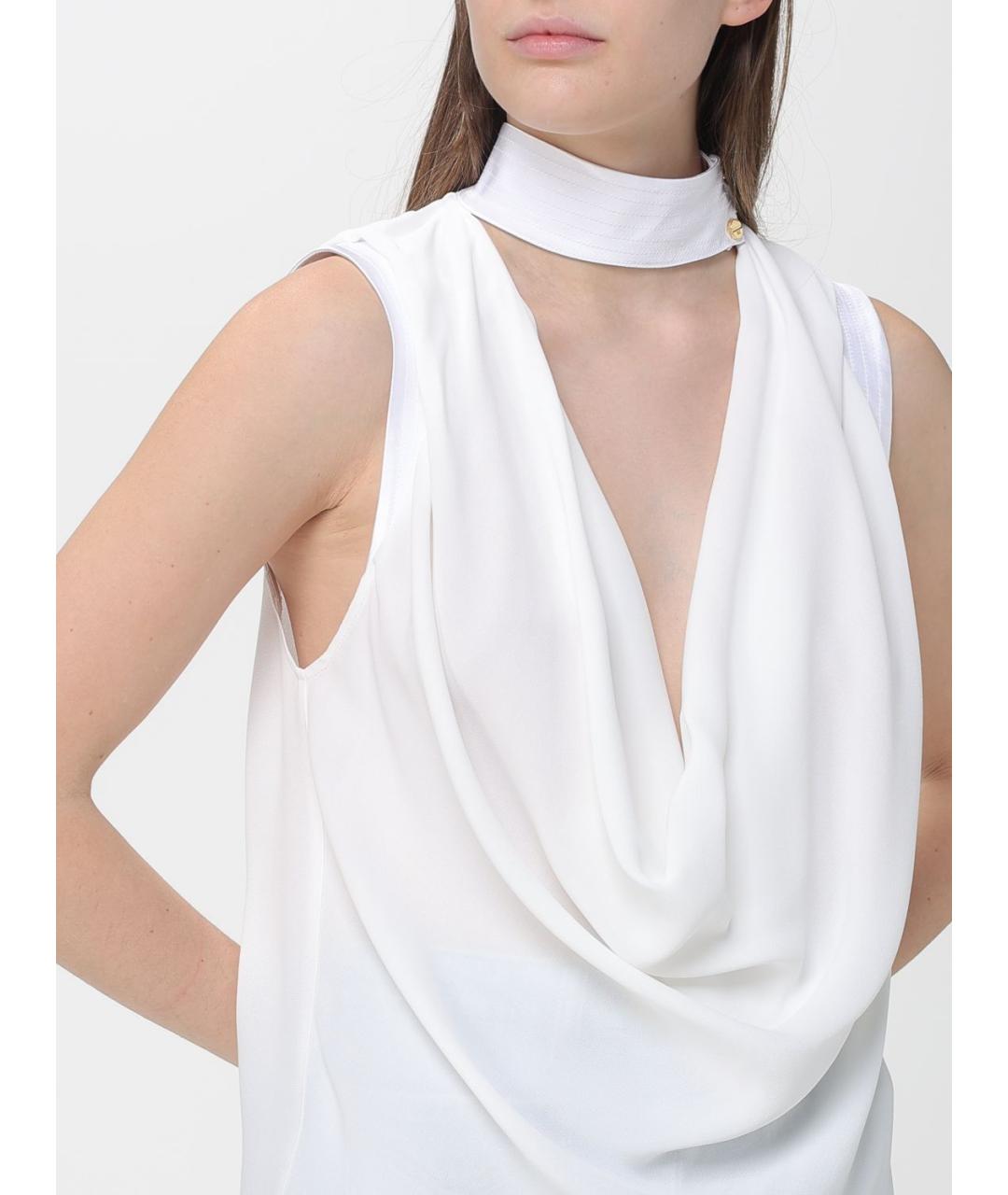 ELISABETTA FRANCHI Белая вискозная майка, фото 3