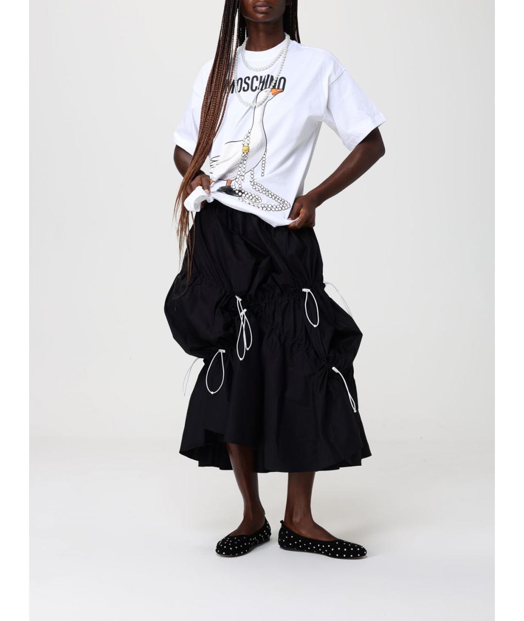 MOSCHINO Белая хлопковая футболка, фото 2