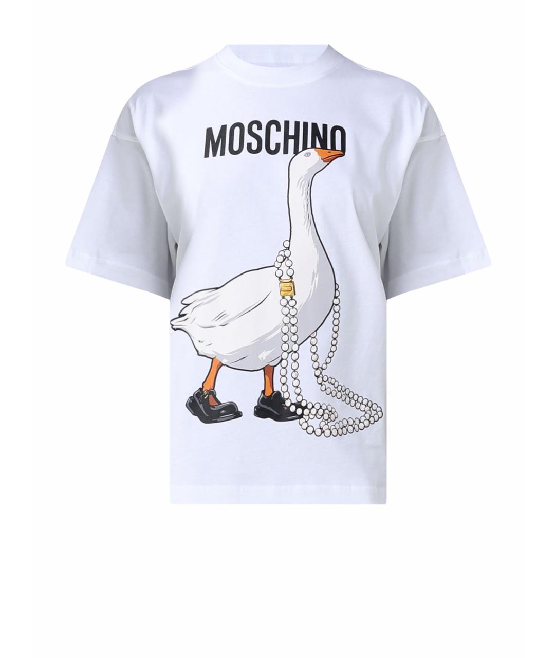 MOSCHINO Белая хлопковая футболка, фото 1