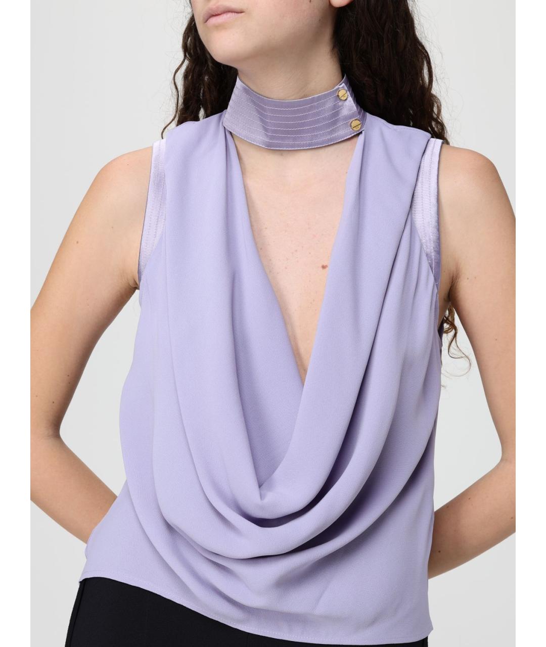 ELISABETTA FRANCHI Фиолетовая вискозная майка, фото 3