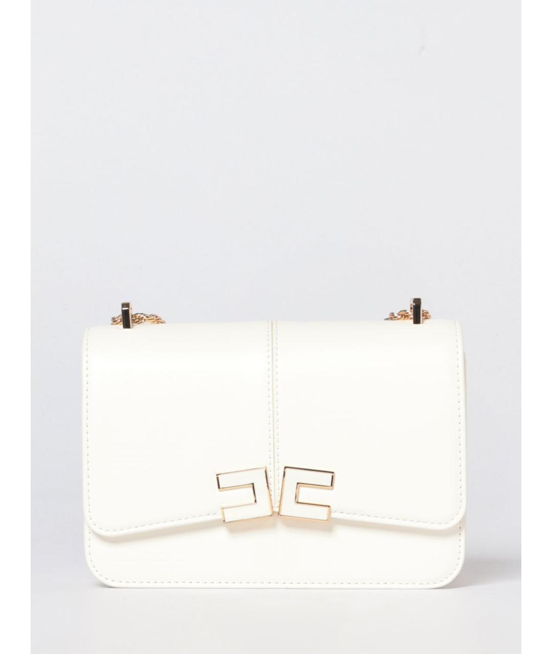 ELISABETTA FRANCHI Бежевая кожаная сумка через плечо, фото 4