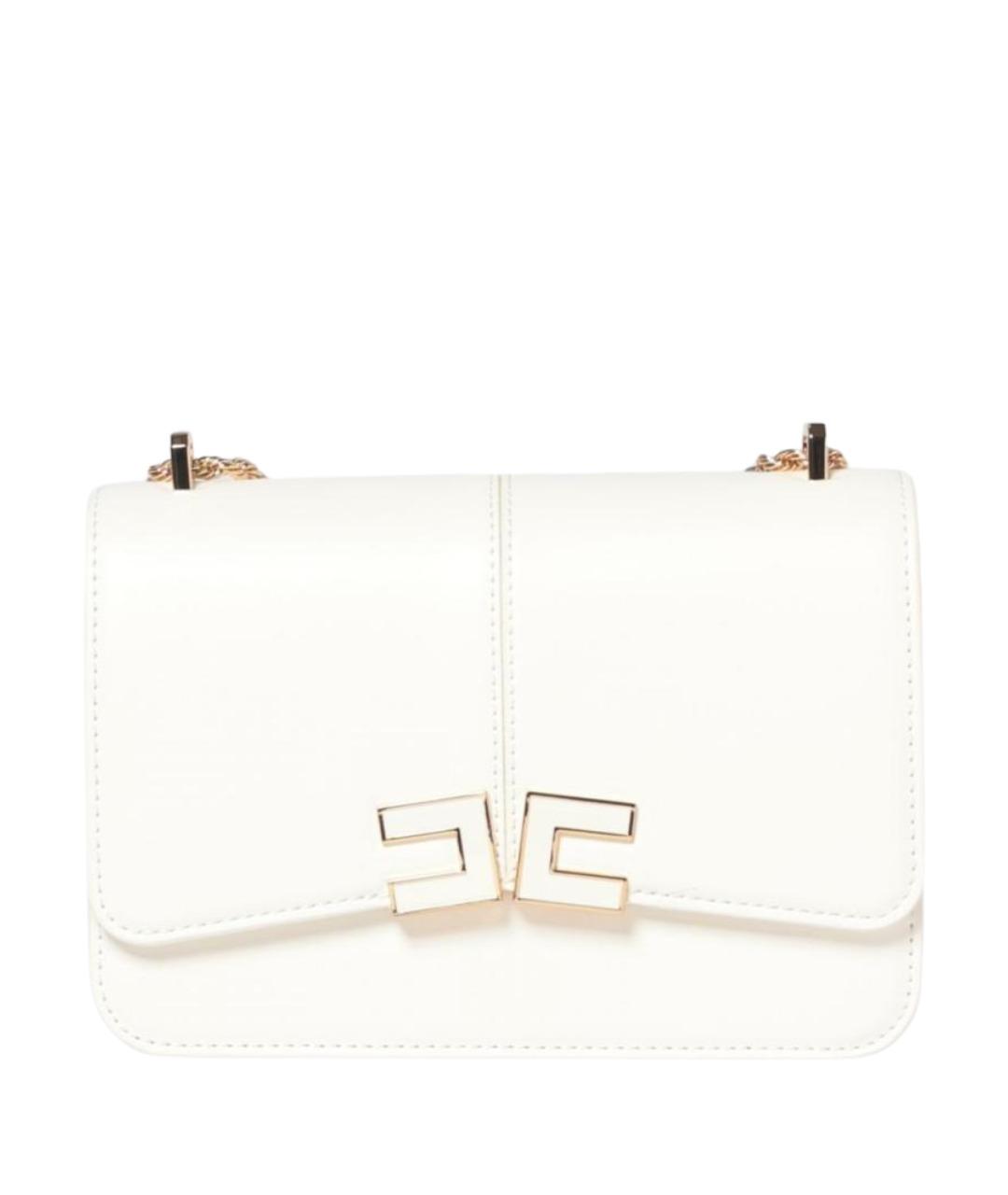 ELISABETTA FRANCHI Бежевая кожаная сумка через плечо, фото 1