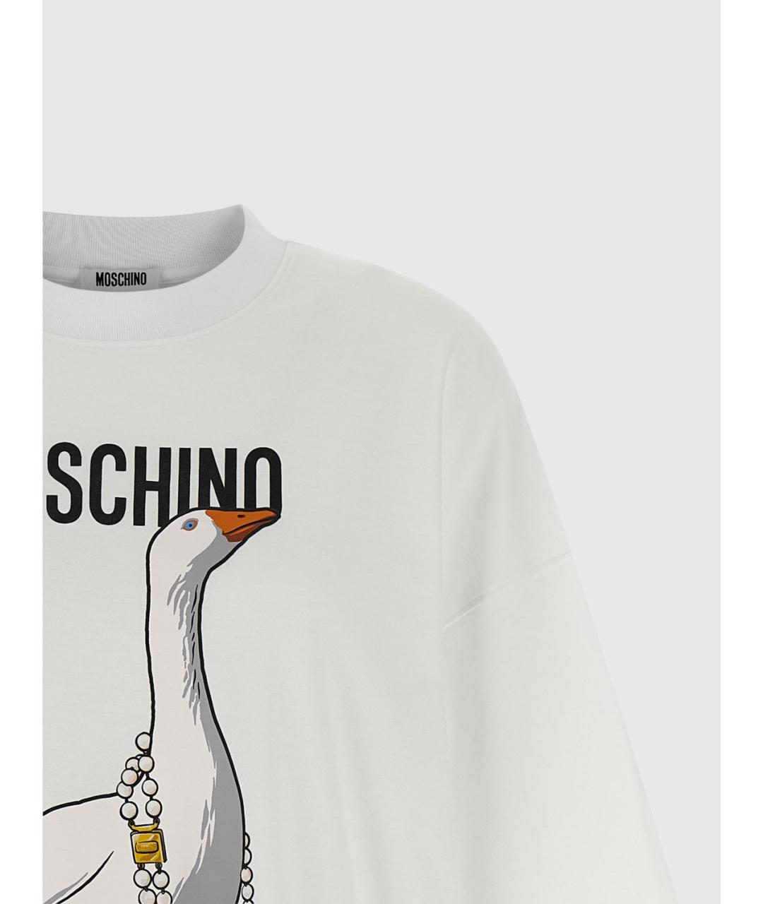 MOSCHINO Белое хлопковое повседневное платье, фото 4