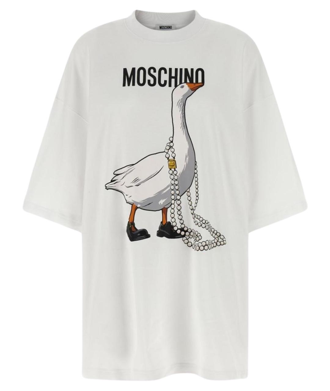 MOSCHINO Белое хлопковое повседневное платье, фото 1