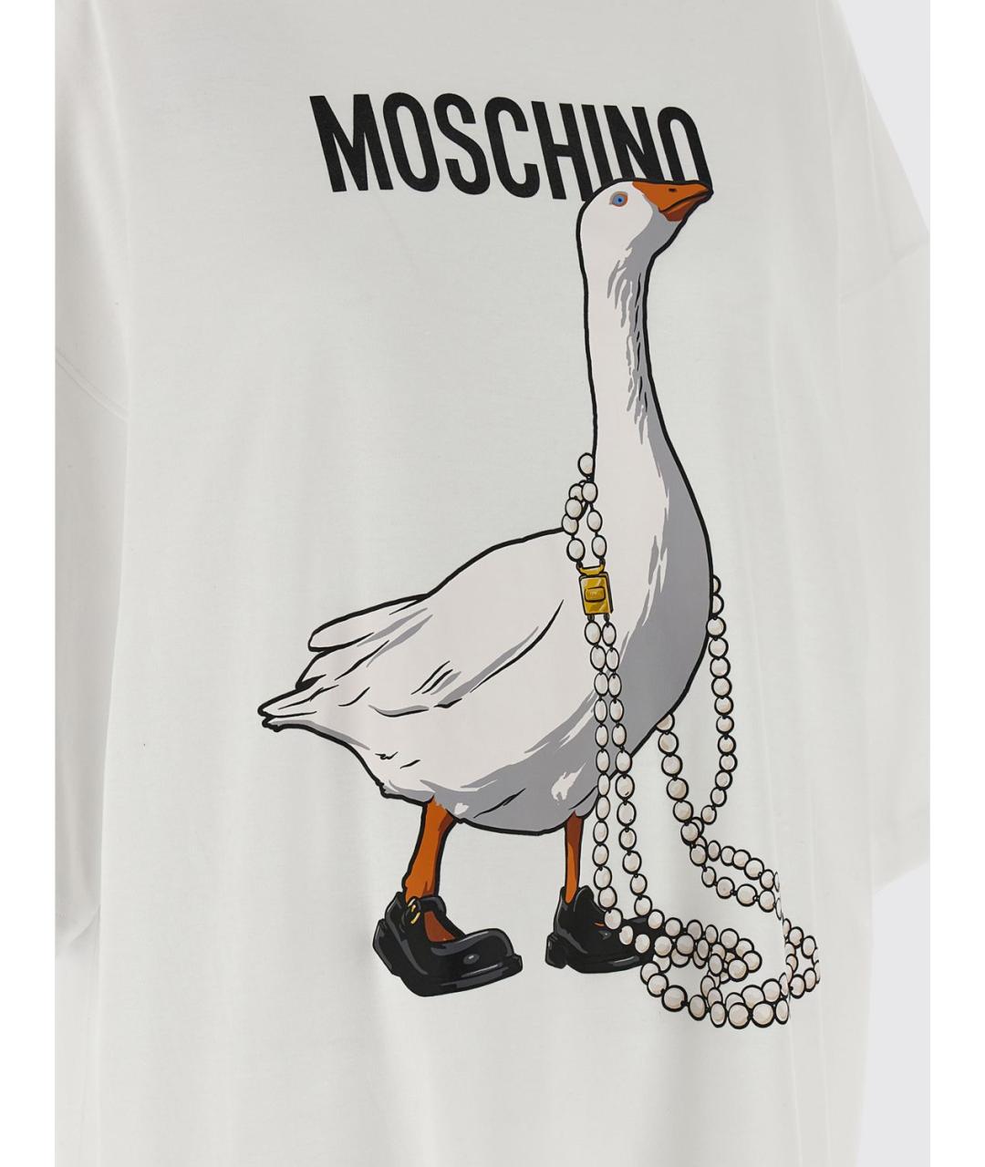 MOSCHINO Белое хлопковое повседневное платье, фото 5