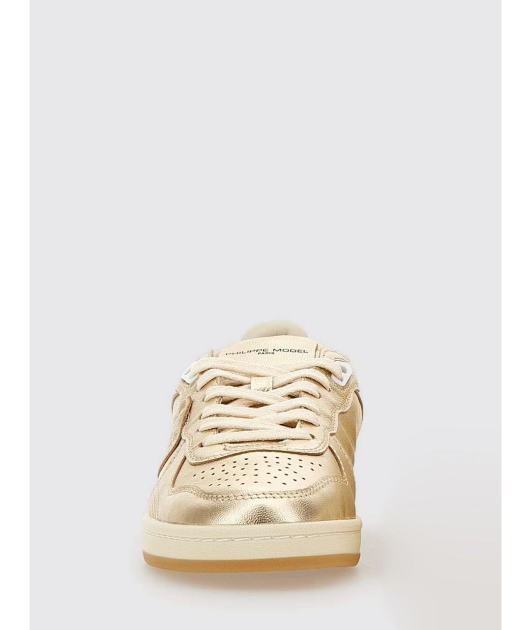 PHILIPPE MODEL Золотые кожаные кеды, фото 3