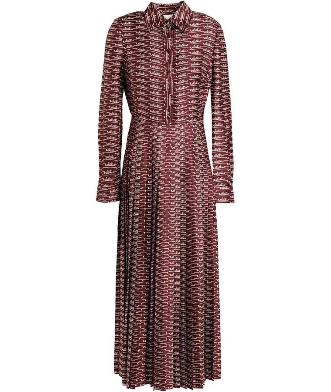 VALENTINO Бордовое коктейльное платье, фото 1