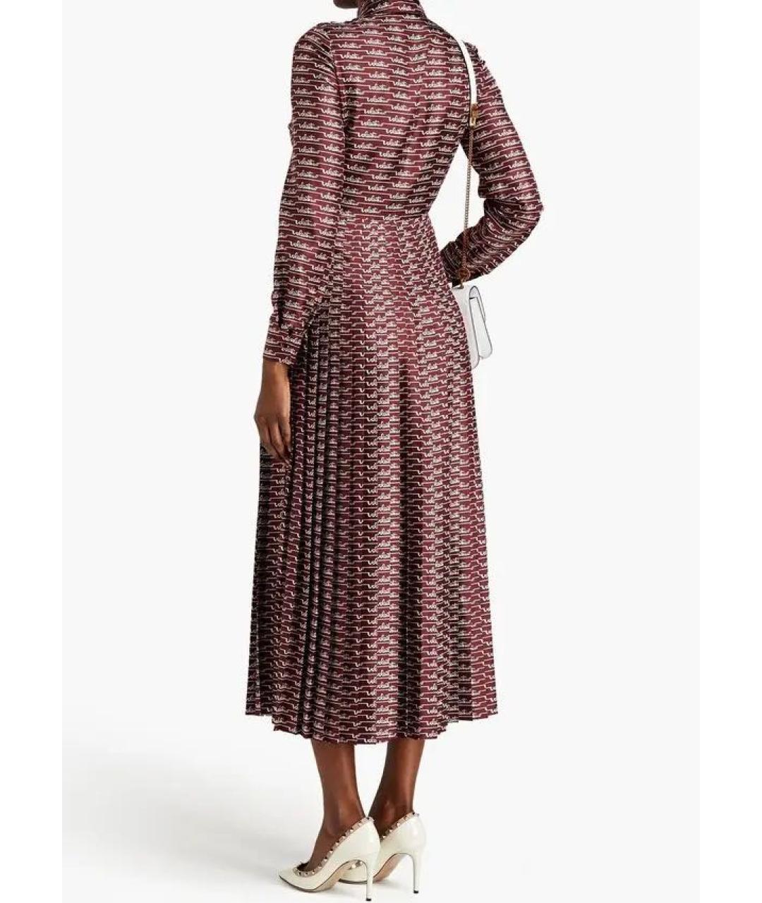 VALENTINO Бордовое коктейльное платье, фото 3