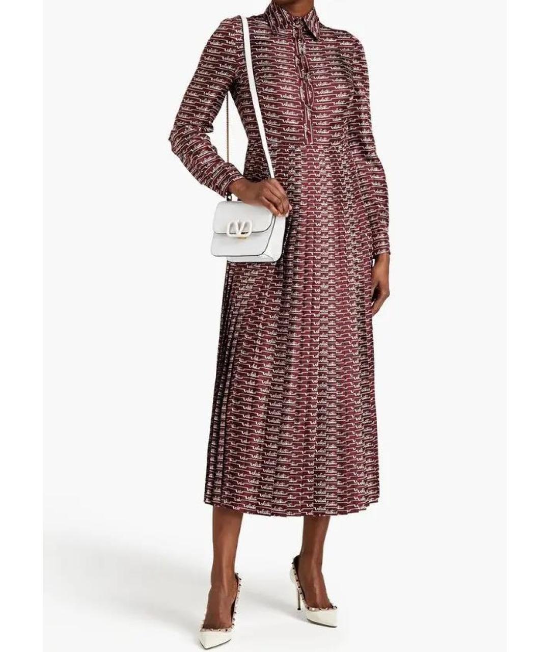 VALENTINO Бордовое коктейльное платье, фото 2