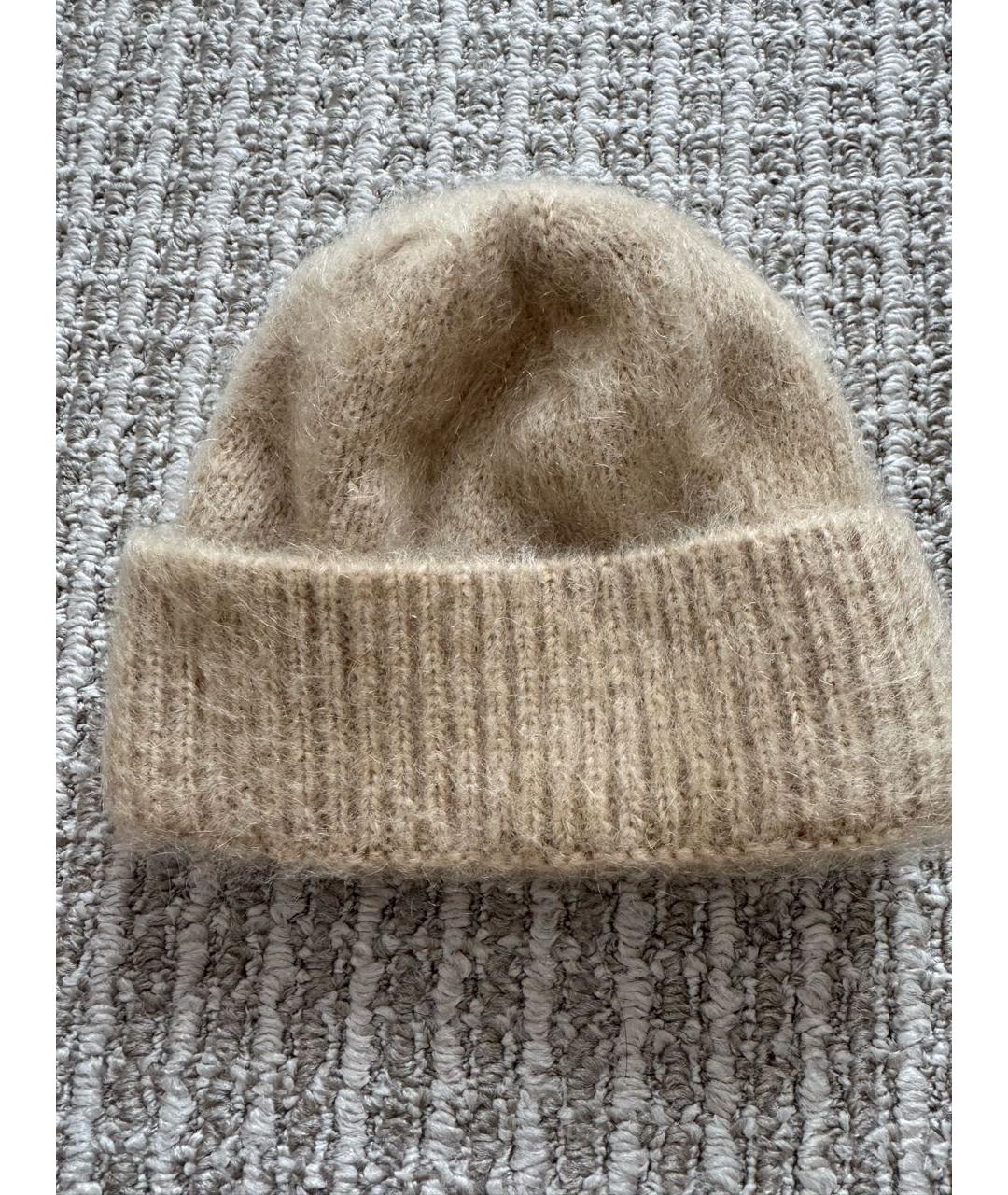 MIU MIU Бежевая шерстяная шапка, фото 2
