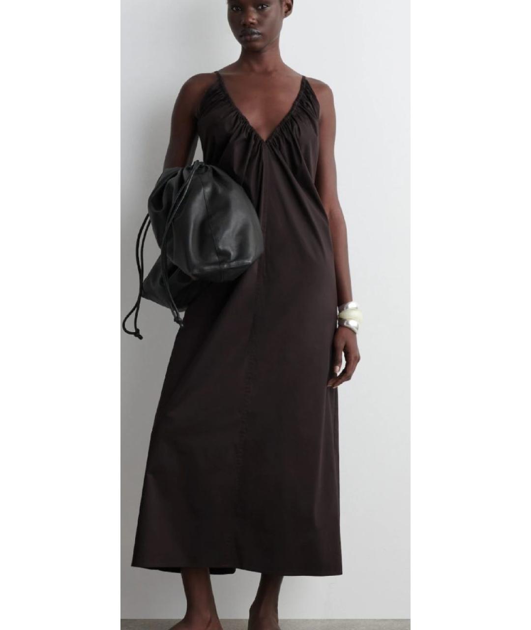 COS Коричневый хлопковый сарафан, фото 3