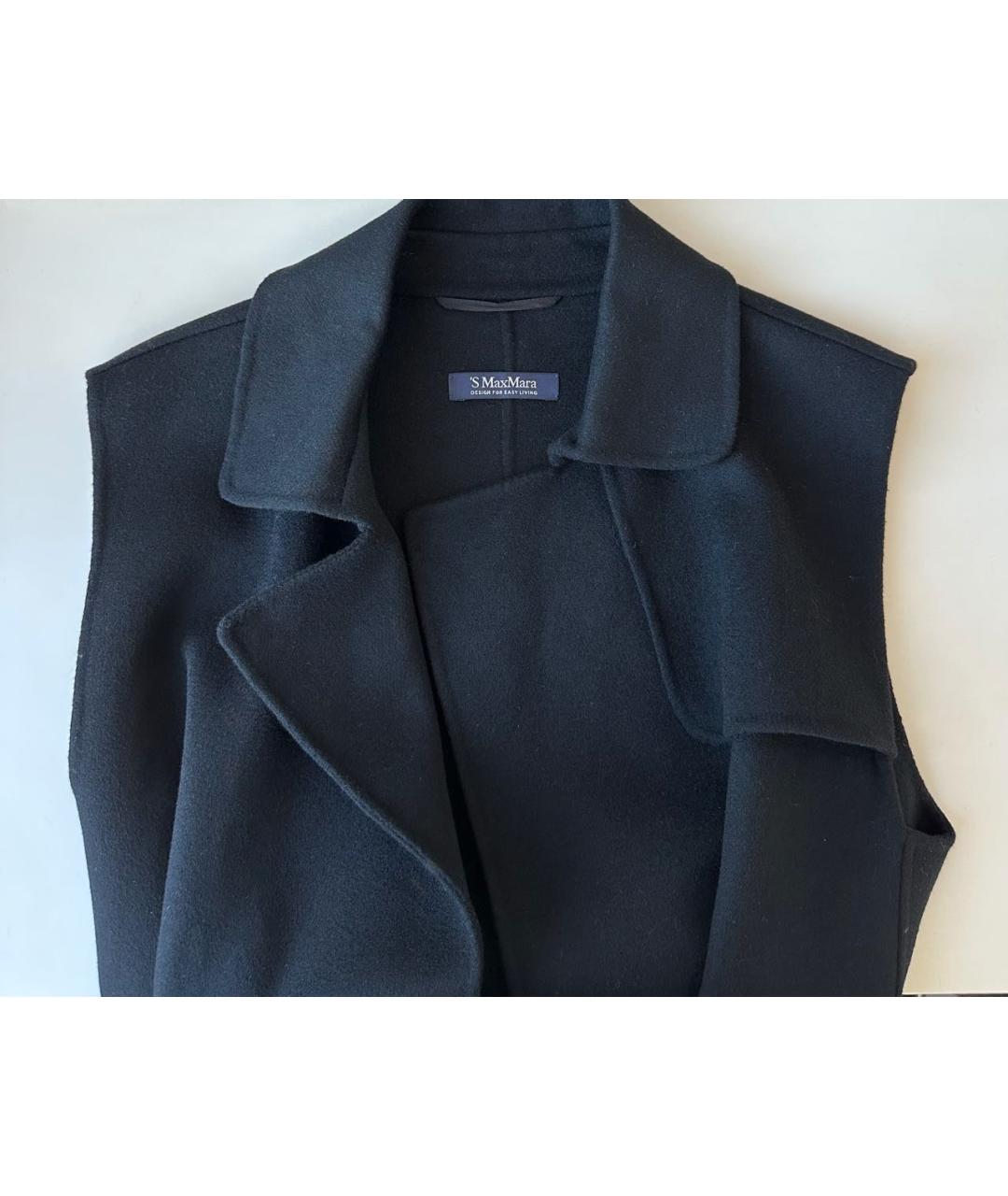 'S MAX MARA Черный шерстяной жилет, фото 4