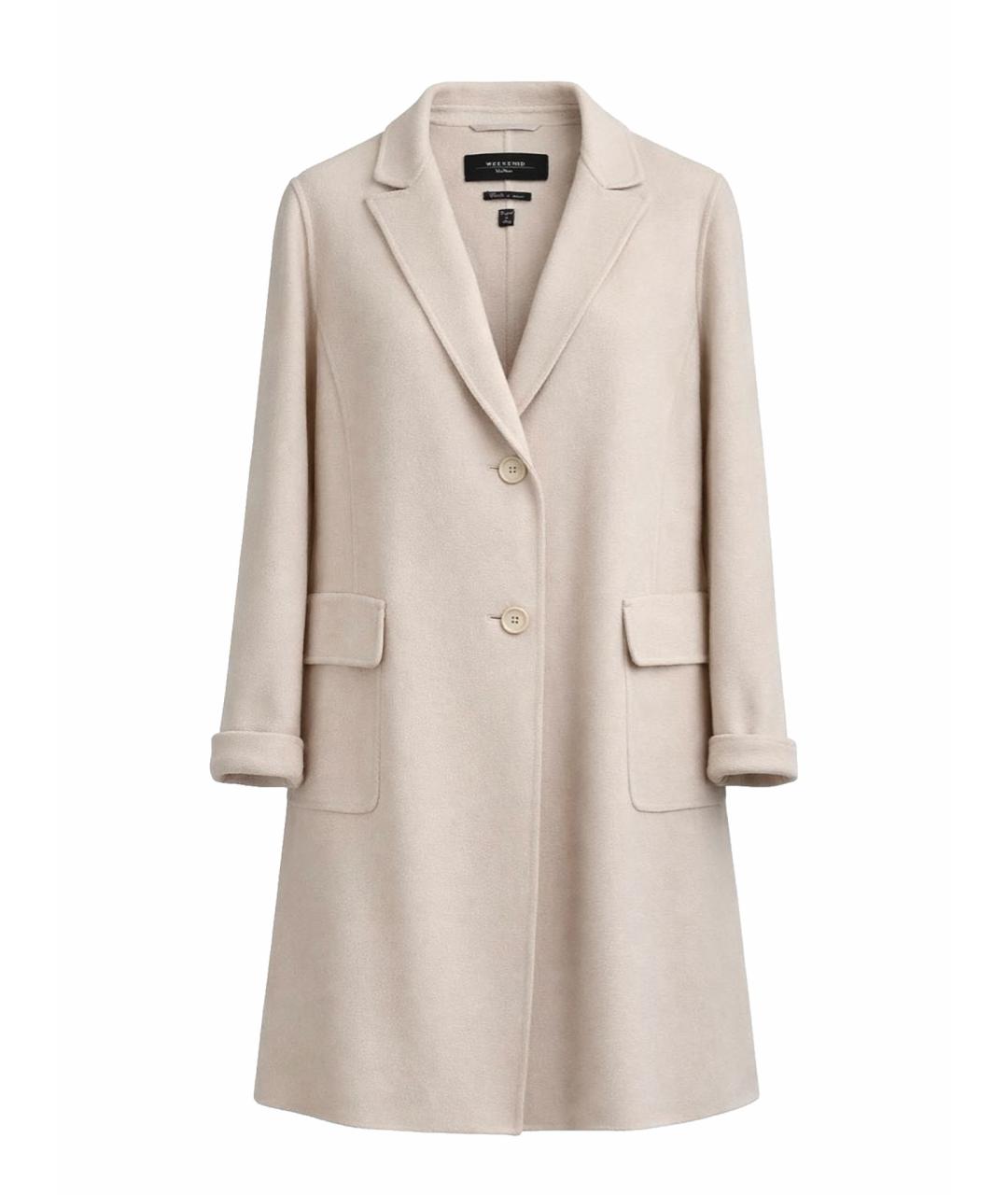 WEEKEND MAX MARA Бежевое шерстяное пальто, фото 1