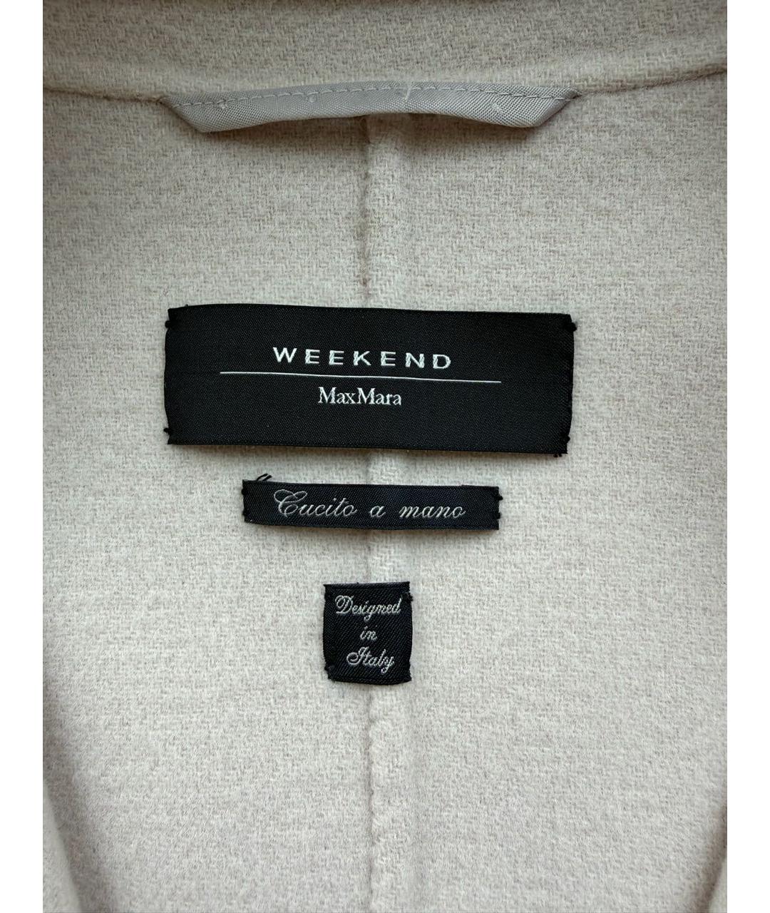 WEEKEND MAX MARA Бежевое шерстяное пальто, фото 5