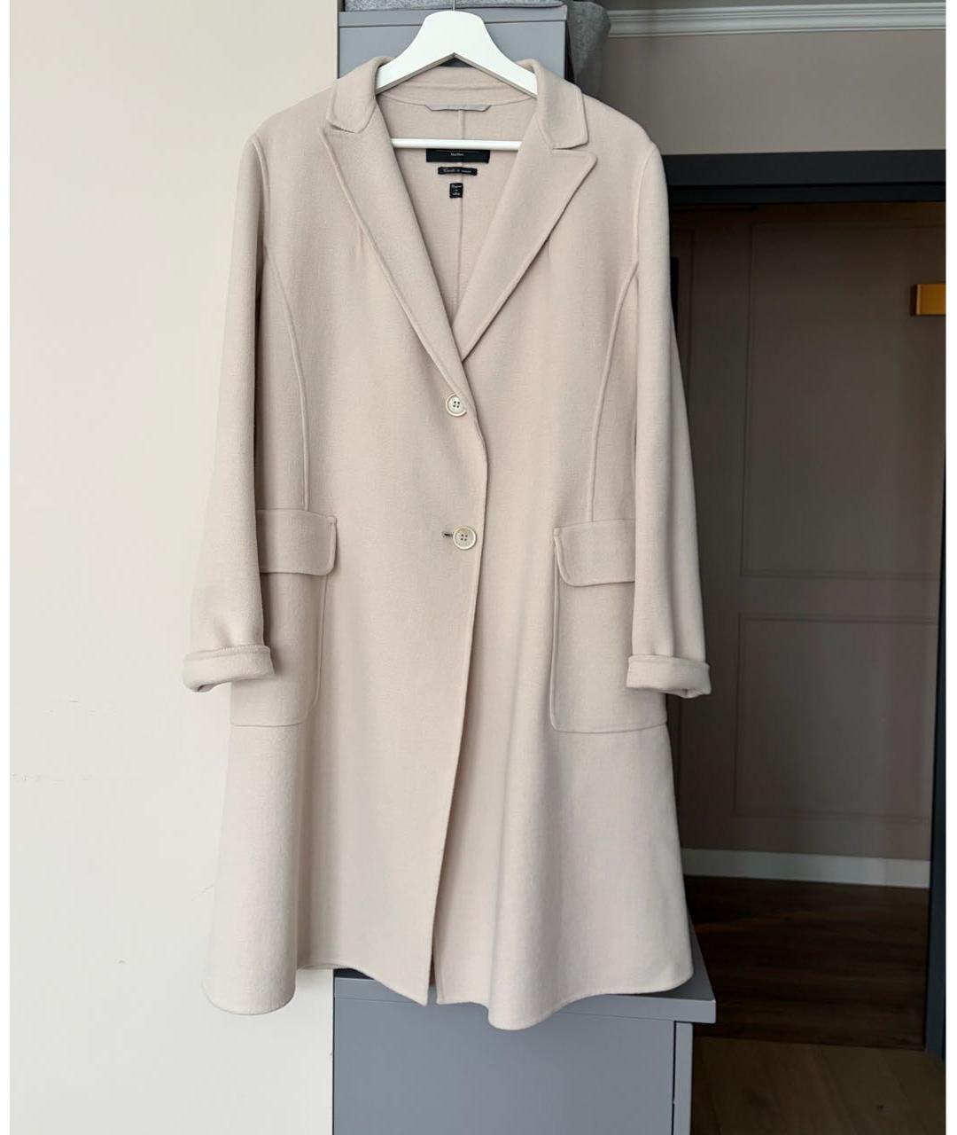 WEEKEND MAX MARA Бежевое шерстяное пальто, фото 2
