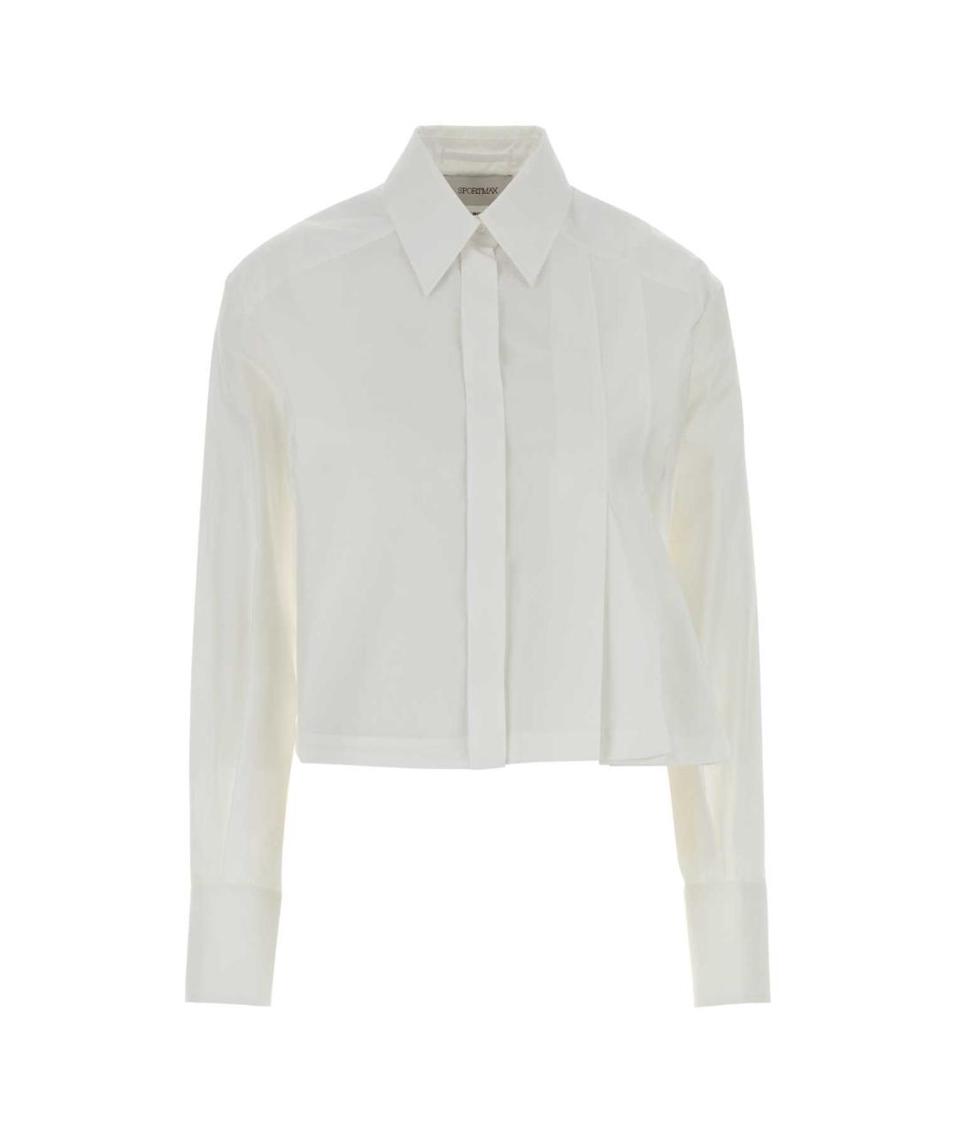 SPORTMAX Белая хлопковая рубашка, фото 1