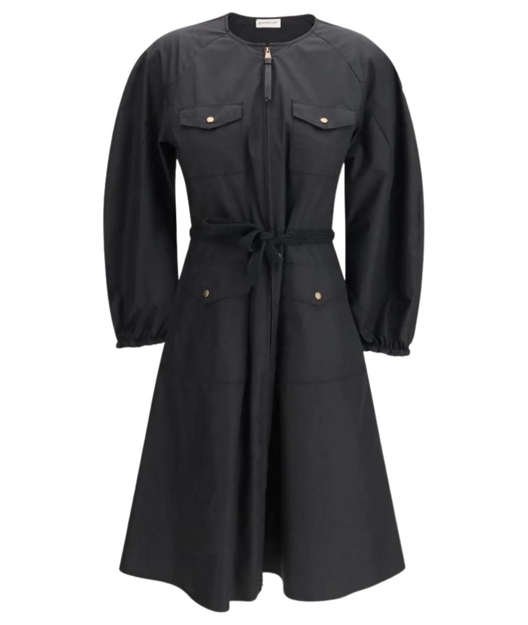 MONCLER Черное хлопковое повседневное платье, фото 1