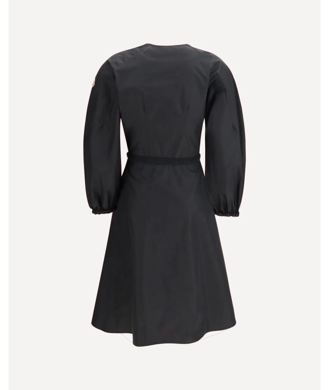 MONCLER Черное хлопковое повседневное платье, фото 2