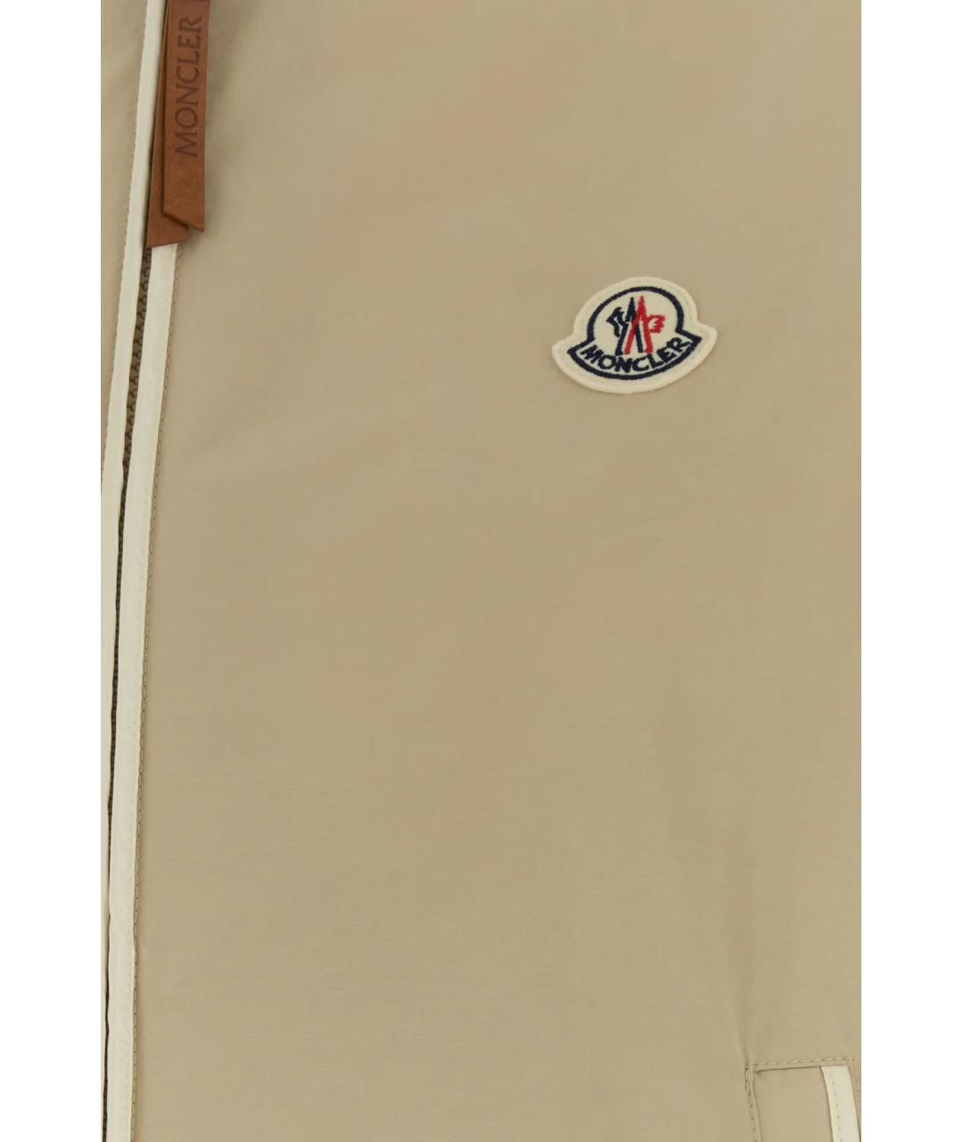 MONCLER Бежевая полиамидовая куртка, фото 3