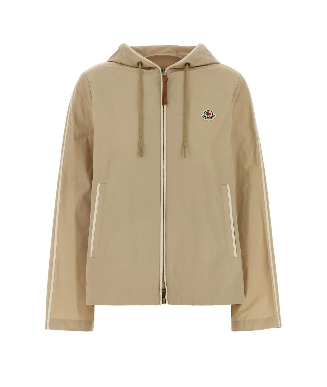 MONCLER Бежевая полиамидовая куртка, фото 1