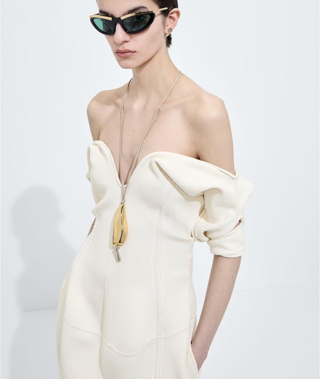 BOTTEGA VENETA Золотое серебряное колье, фото 2