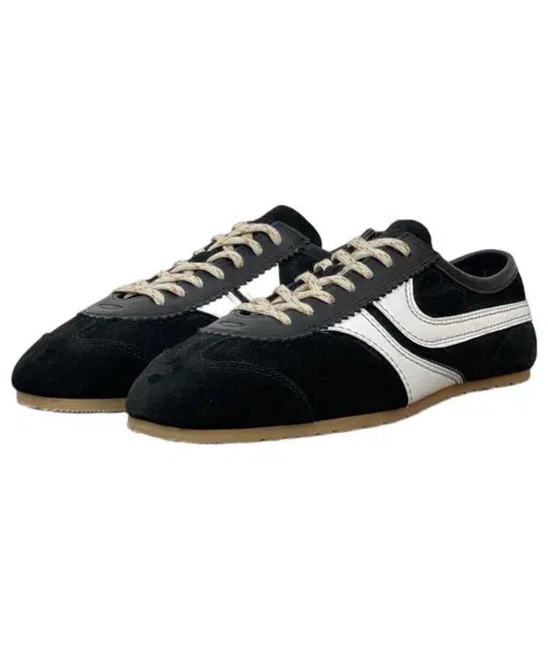 DRIES VAN NOTEN Черные замшевые кроссовки, фото 3