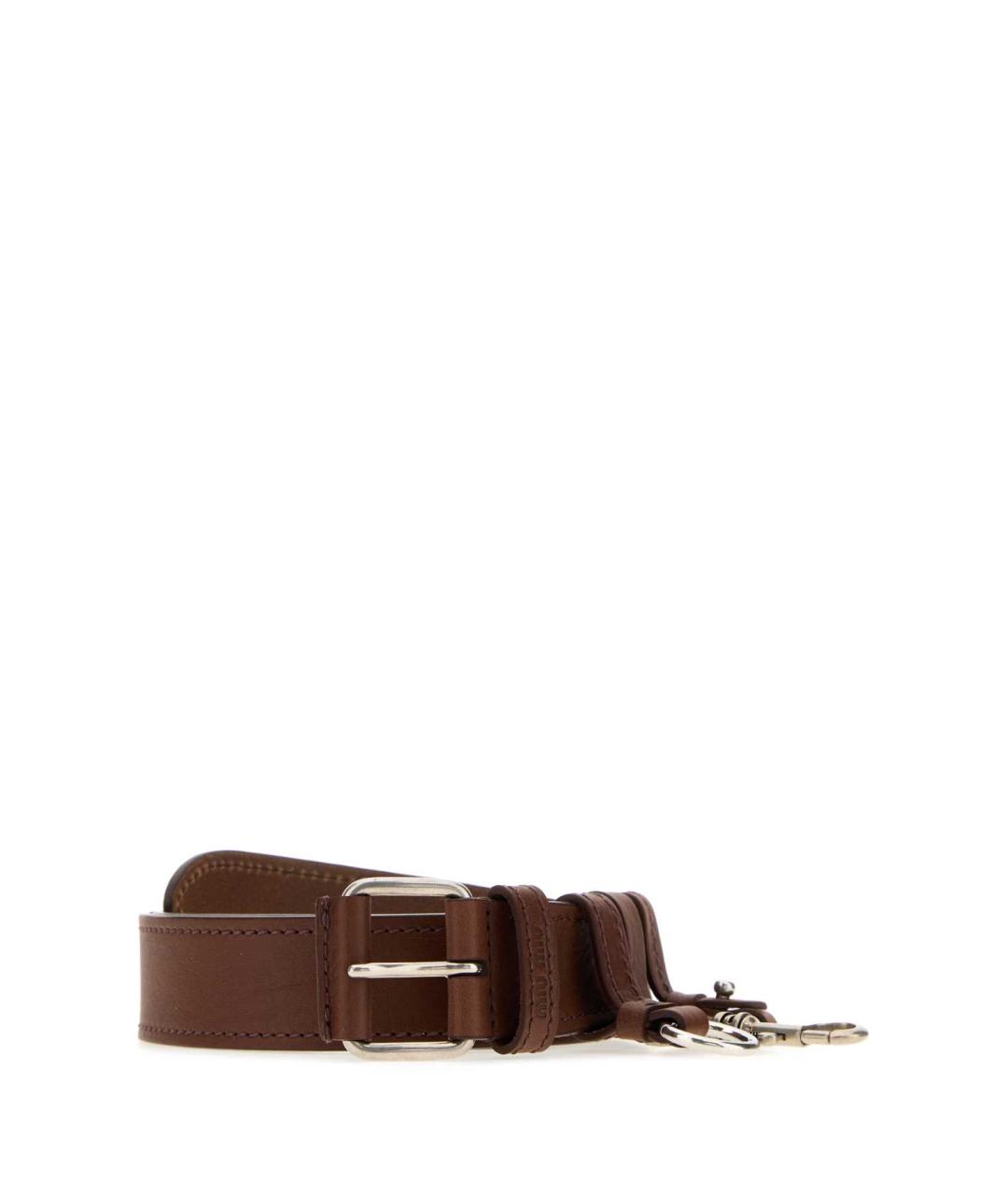 MIU MIU Коричневый кожаный ремень, фото 1