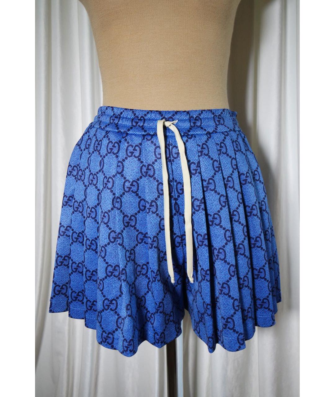 GUCCI Синие хлопковые шорты, фото 3