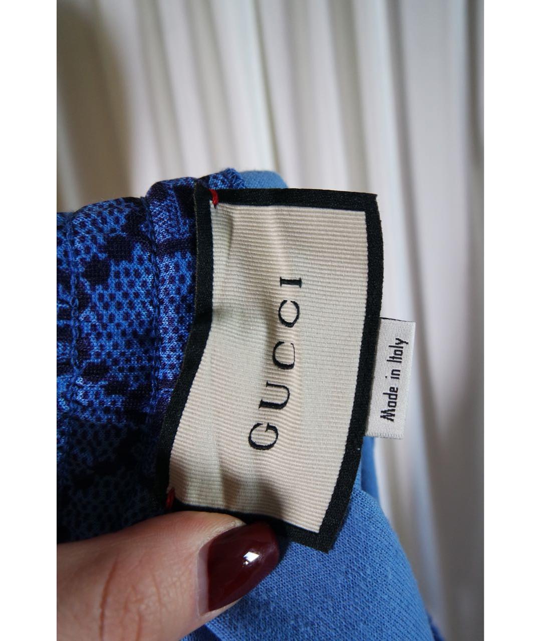 GUCCI Синие хлопковые шорты, фото 6