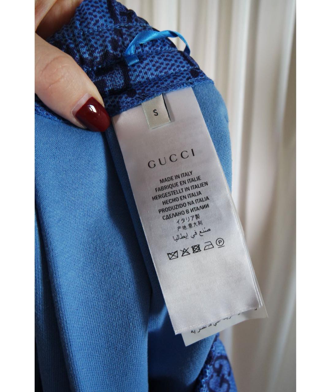 GUCCI Синие хлопковые шорты, фото 8