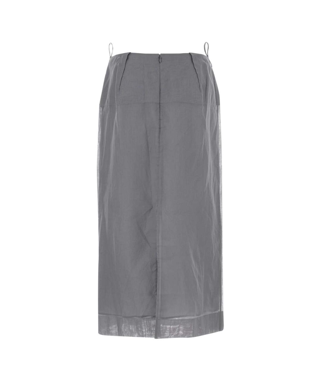 Carven Серая шелковая юбка миди, фото 2
