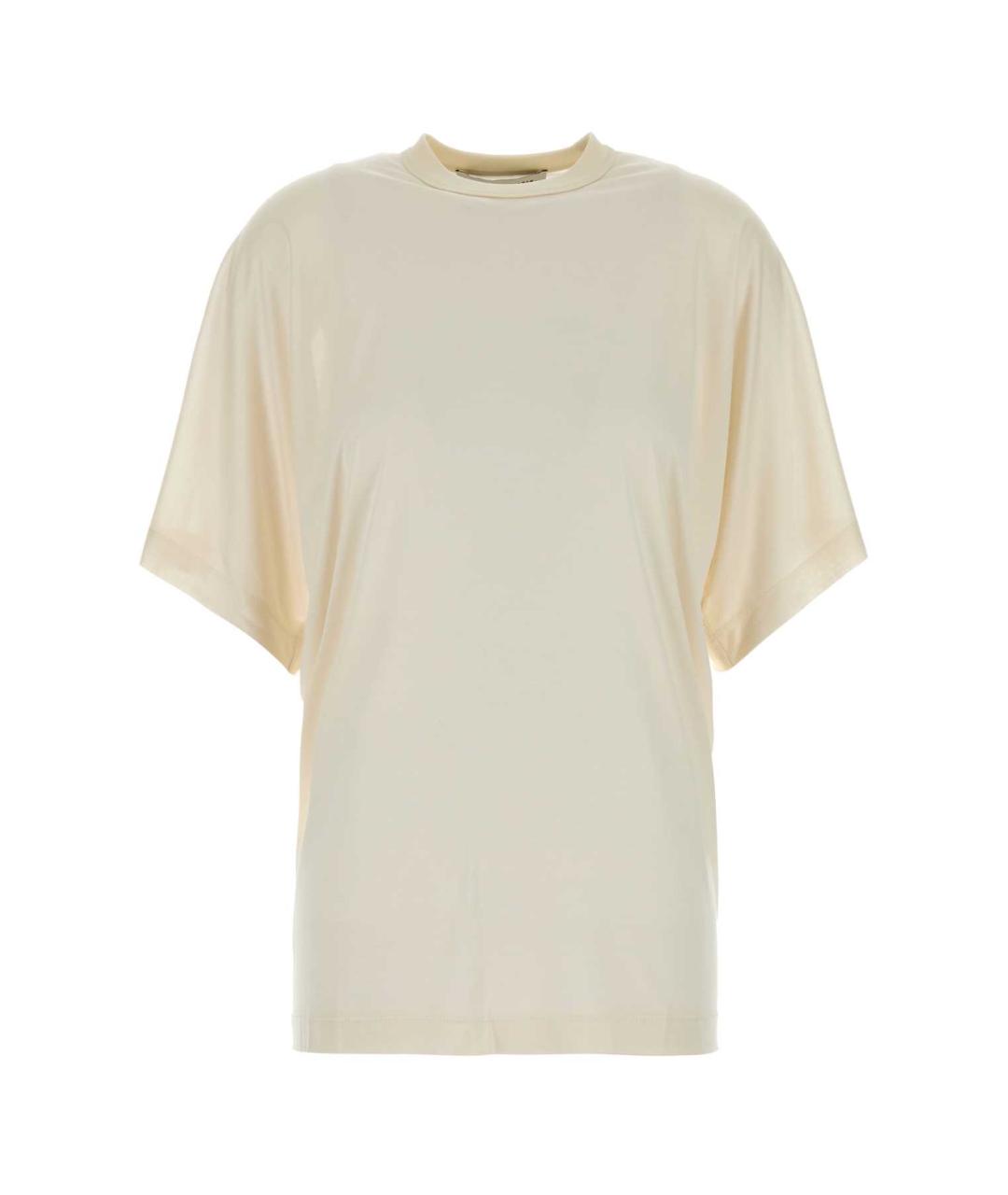 Carven Бежевая шелковая футболка, фото 1