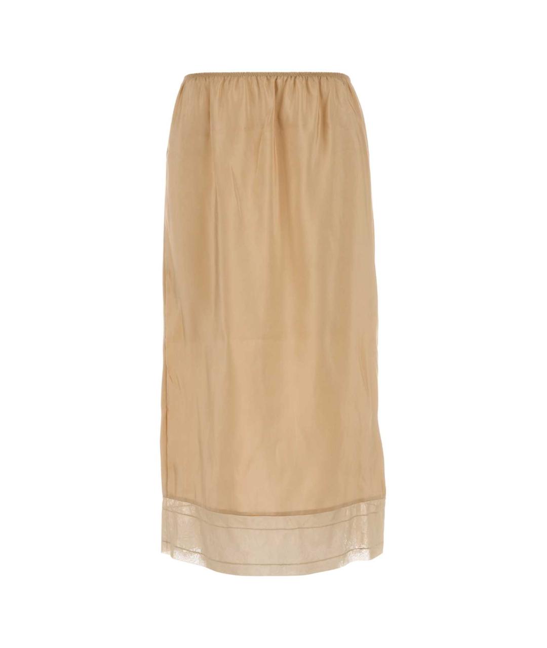 Carven Розовая шелковая юбка миди, фото 1