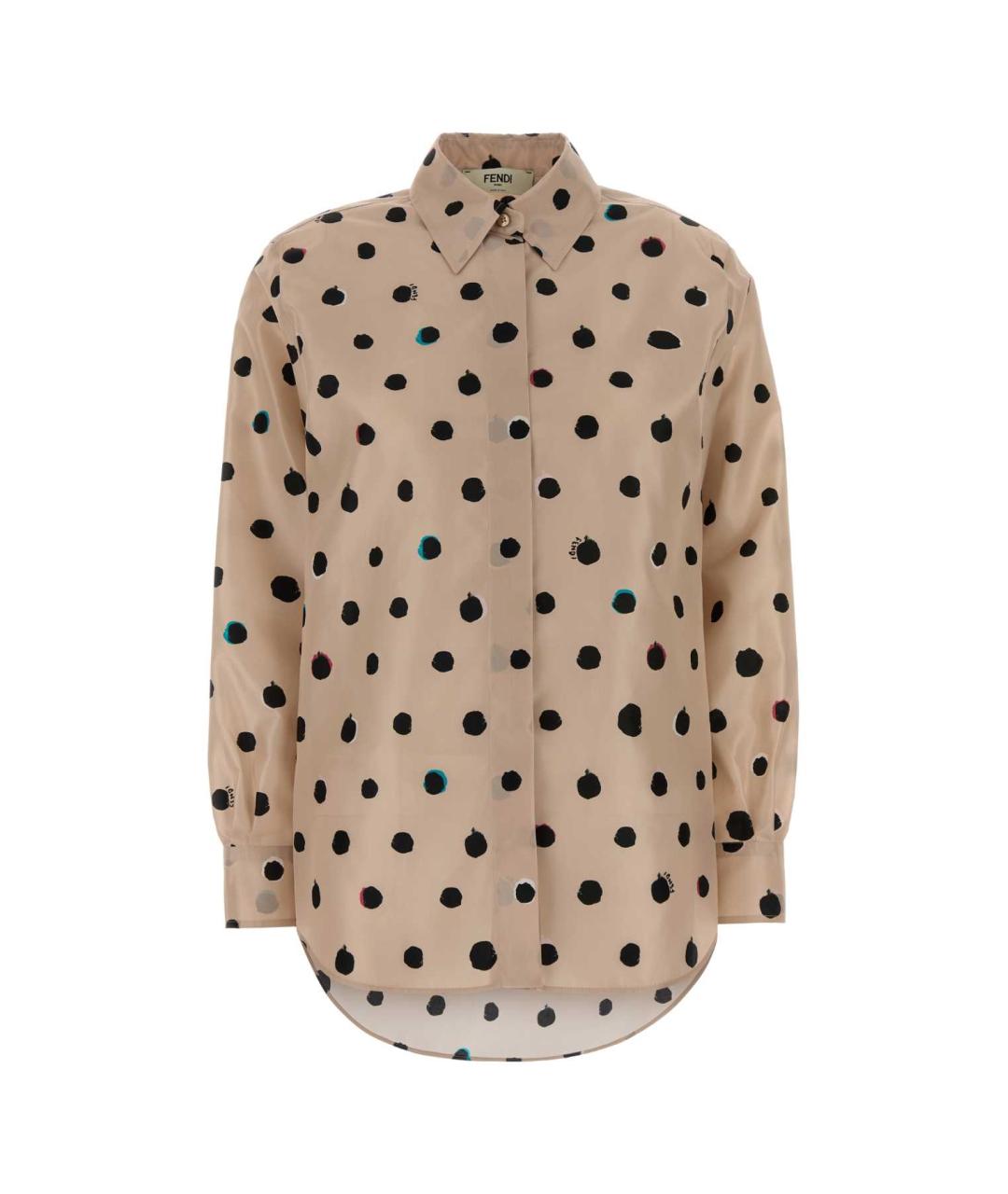 FENDI Бежевая шелковая рубашка, фото 1