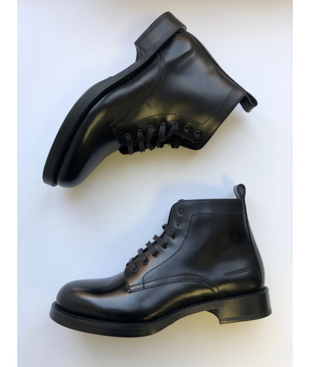 DSQUARED2 Черные кожаные высокие ботинки, фото 5