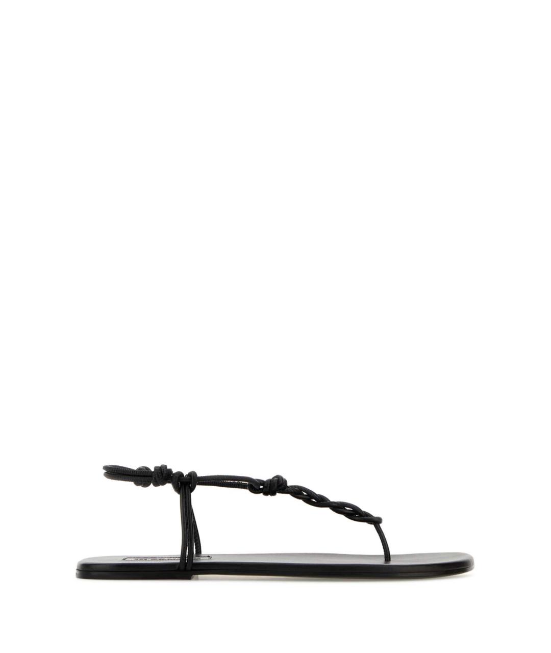 JIL SANDER Черные кожаные сандалии, фото 1