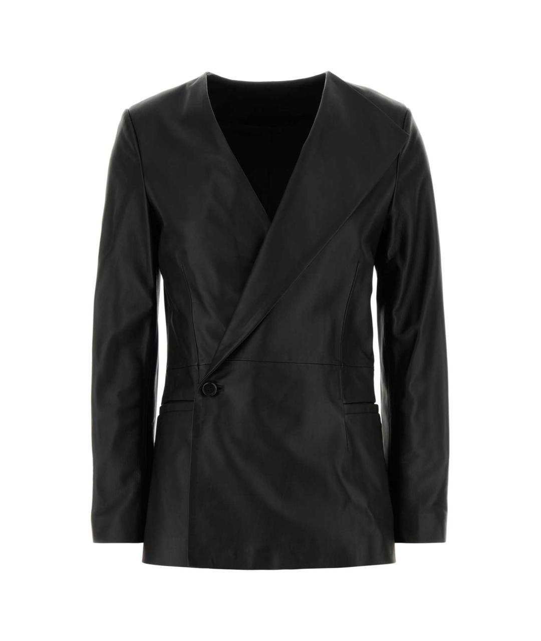 LOULOU STUDIO Черный кожаный жакет/пиджак, фото 1