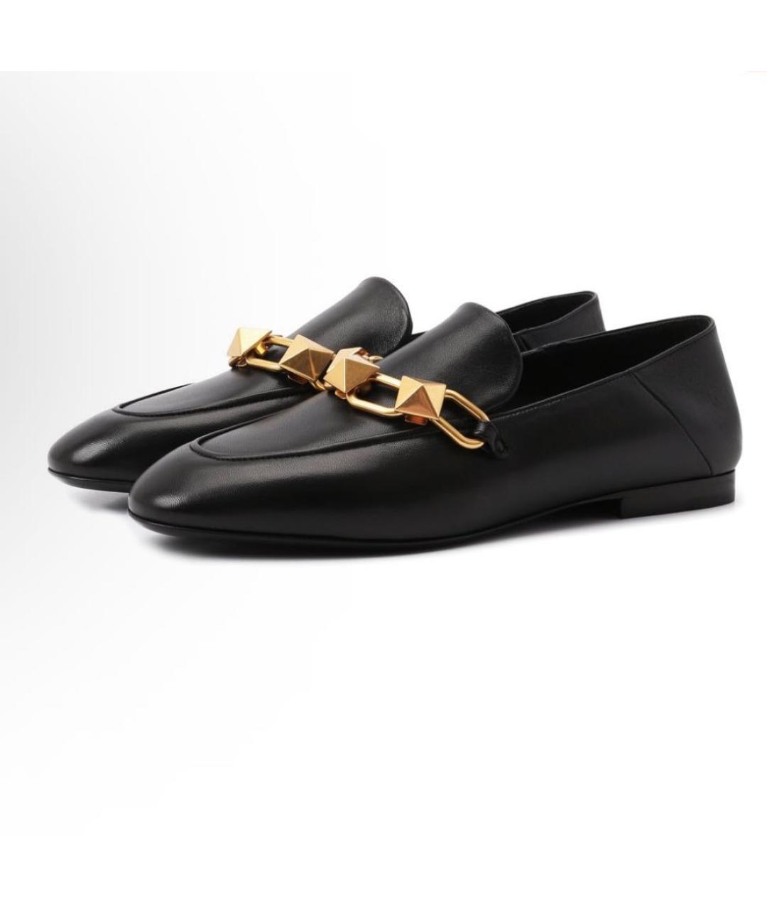 VALENTINO Черные кожаные лоферы, фото 2
