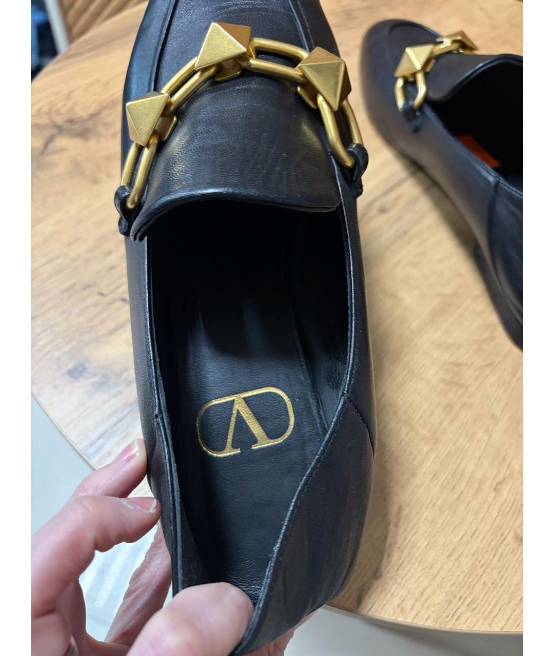 VALENTINO Черные кожаные лоферы, фото 7