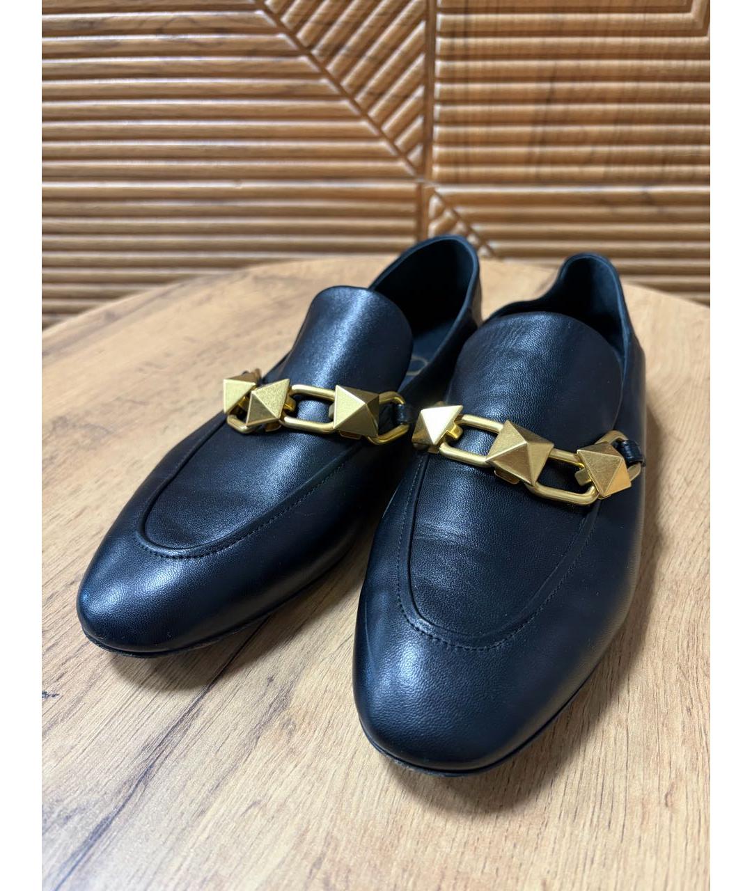 VALENTINO Черные кожаные лоферы, фото 3