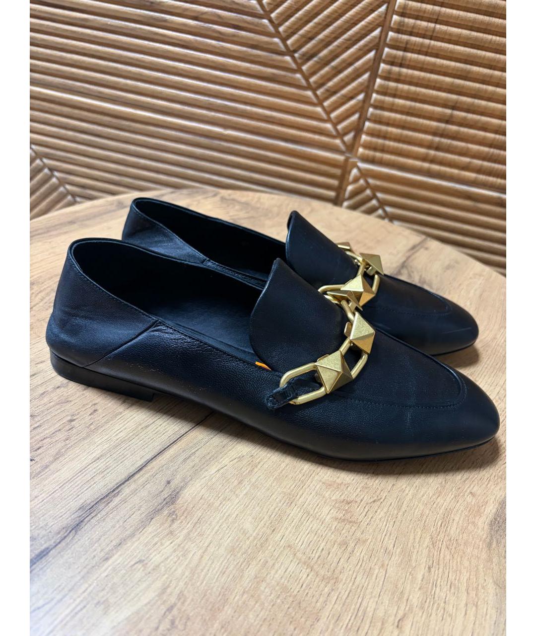 VALENTINO Черные кожаные лоферы, фото 4