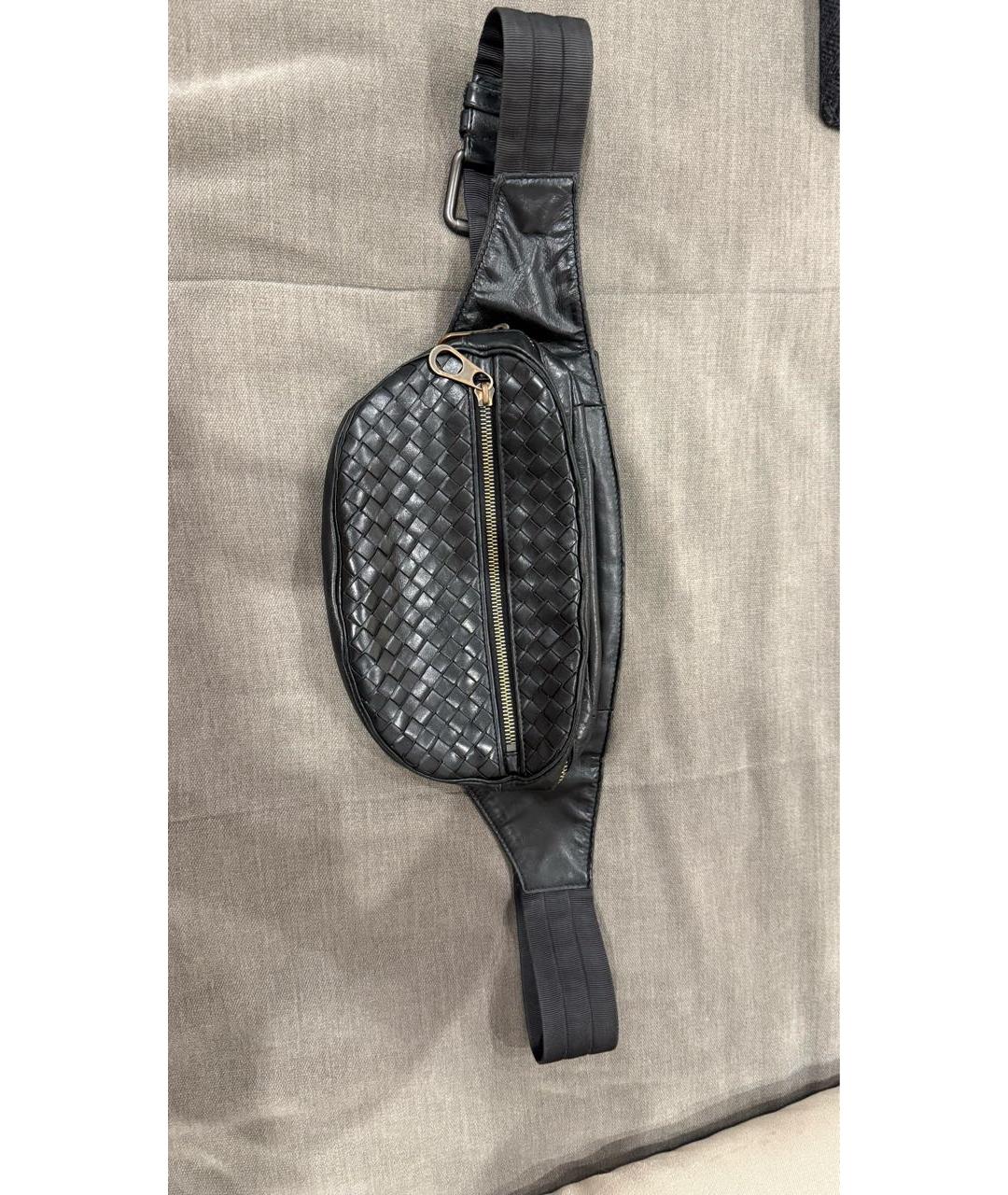 BOTTEGA VENETA Черная кожаная поясная сумка, фото 6