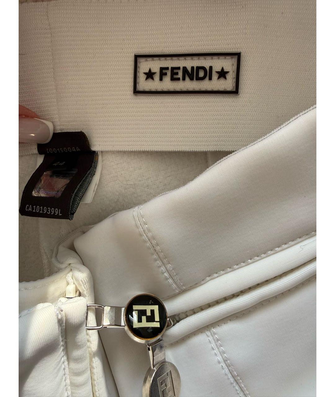 FENDI Белый полиэстеровый пуховик, фото 6