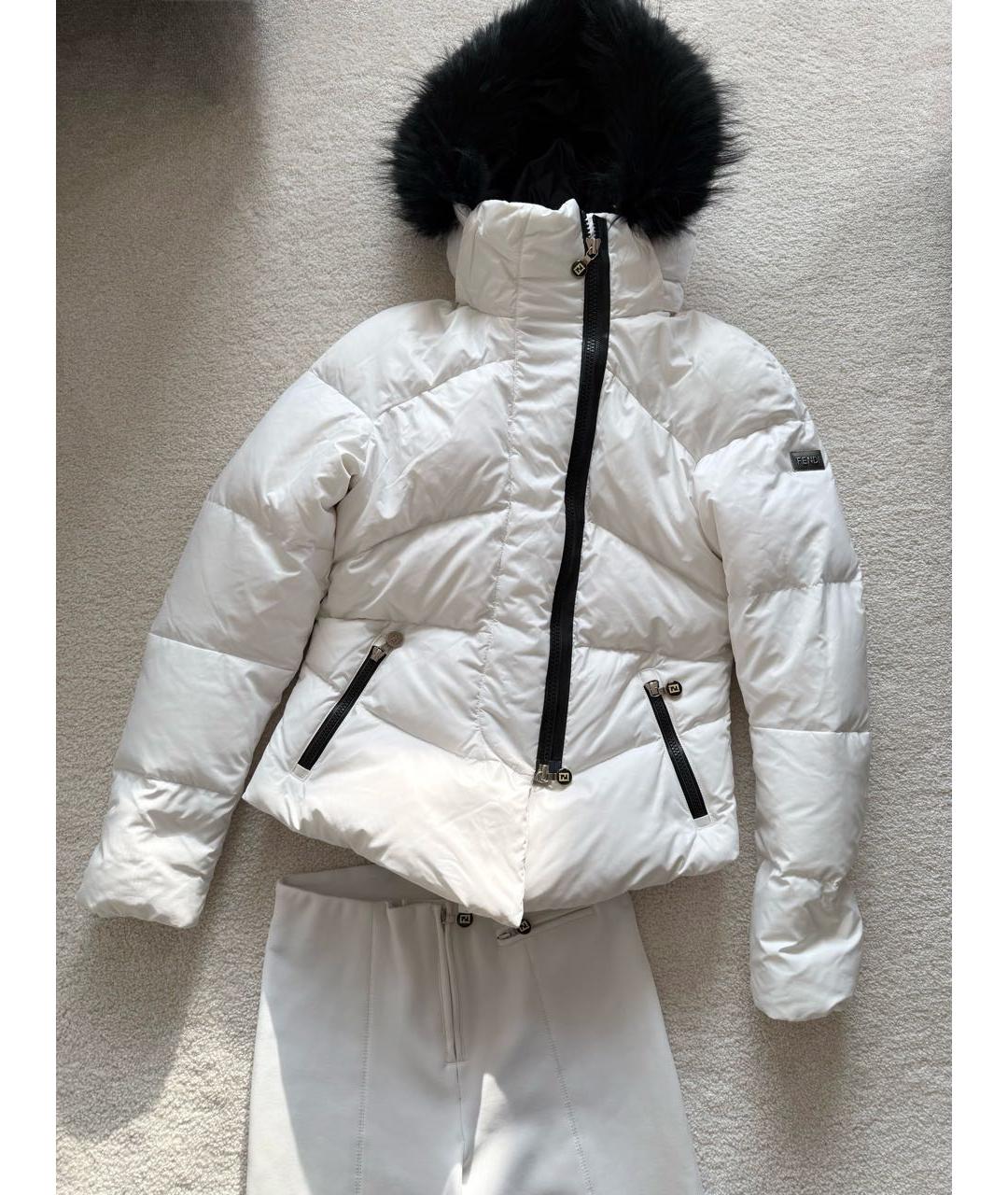 FENDI Белый полиэстеровый пуховик, фото 3