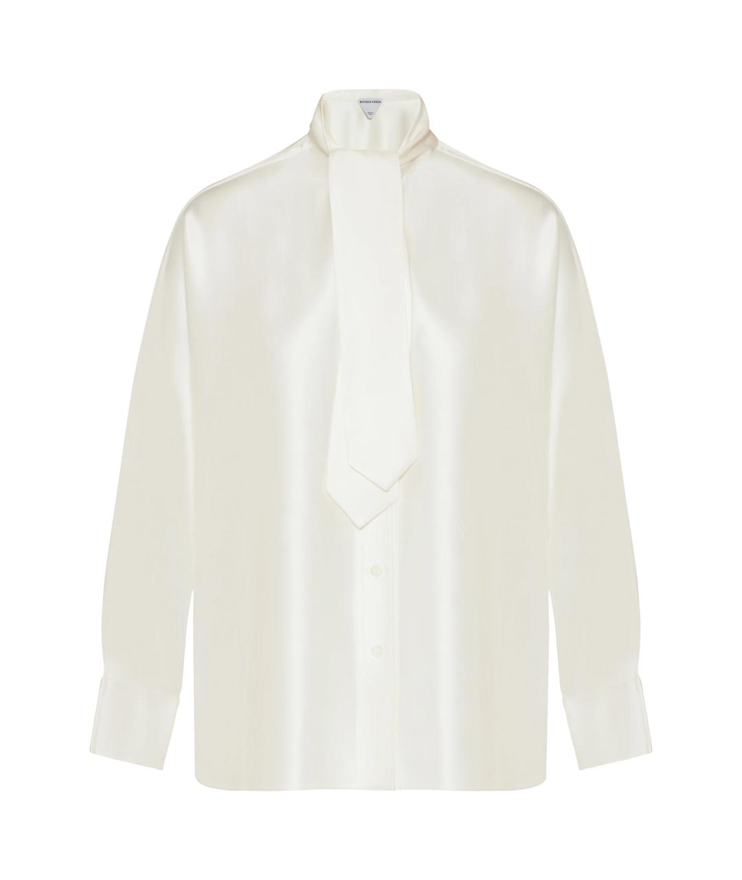 BOTTEGA VENETA Белая шелковая блузы, фото 1